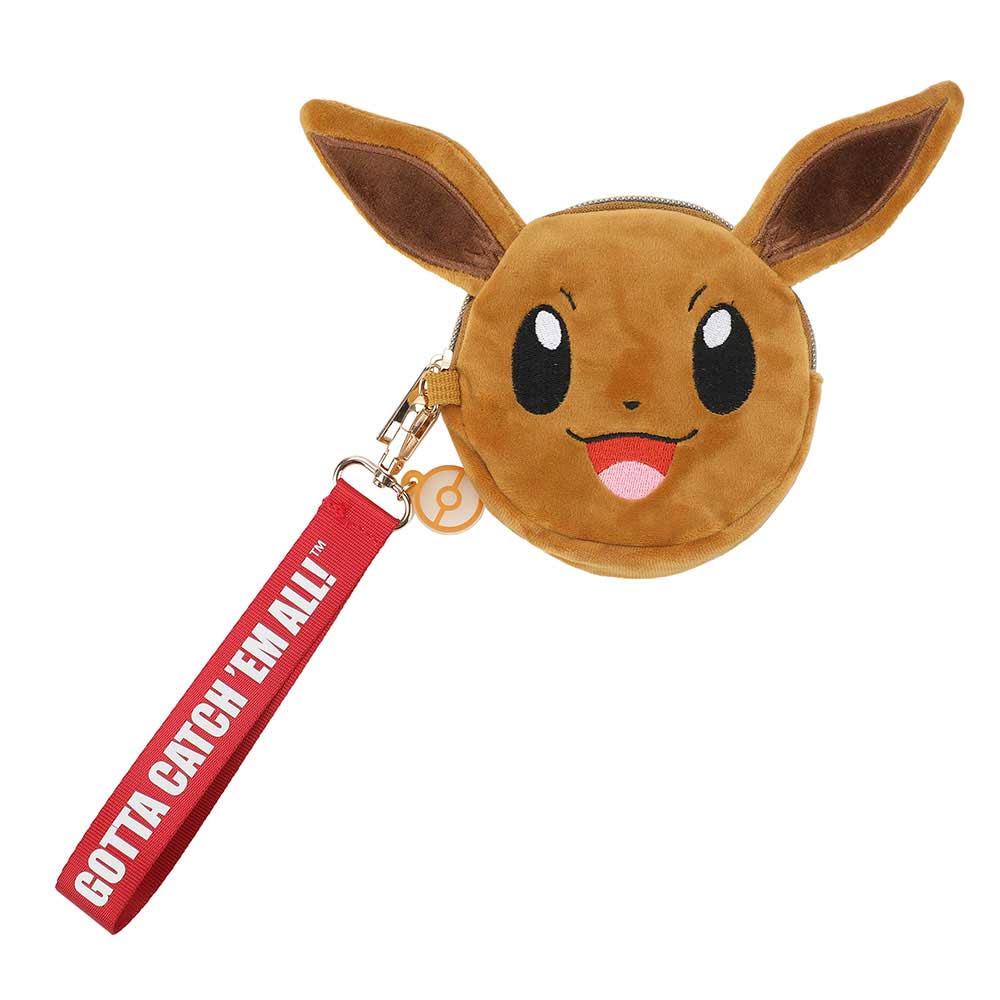 Pokemon Eevee Fuzzy Plush Wristlet Coin Pouch