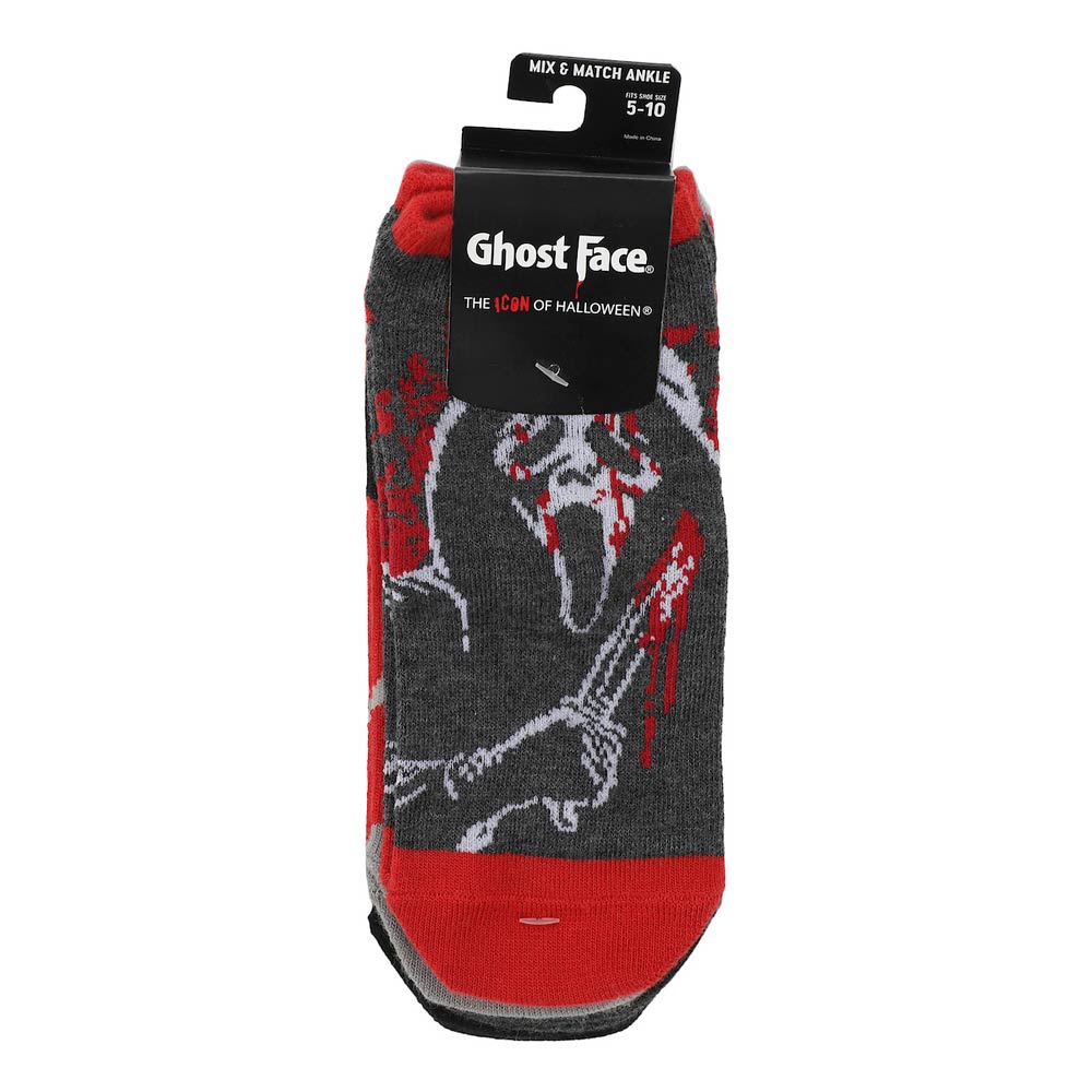 Scream Ghost Face 5 Pack Ladies Ankle Socks