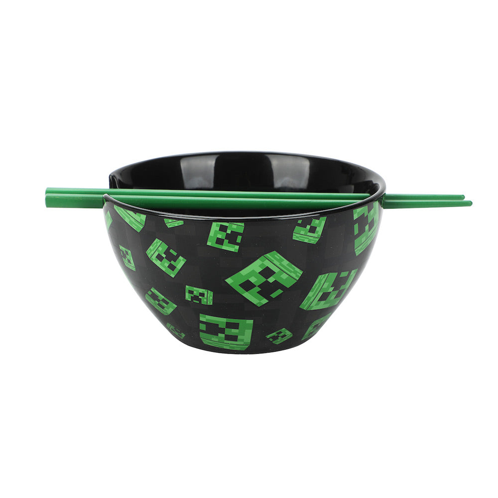Minecraft 20 oz. Ceramic Ramen Bowl with Chopsticks