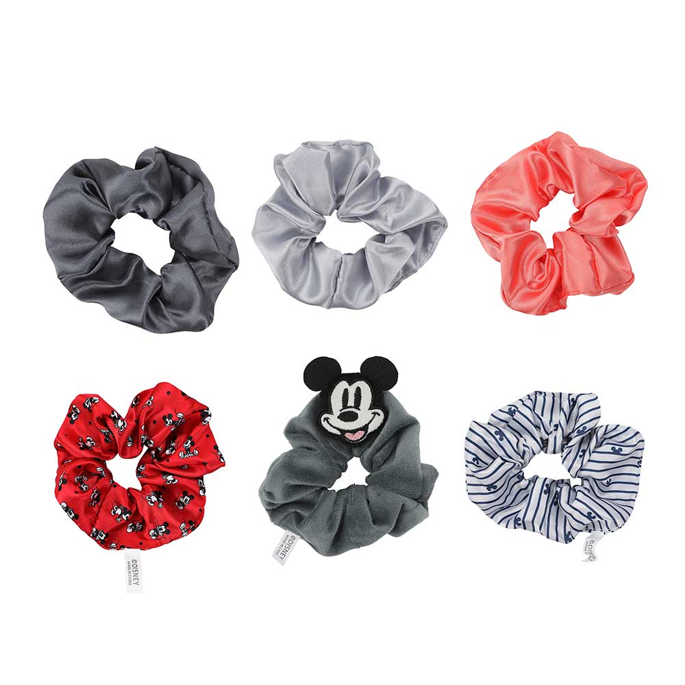 Disney Mickey Mouse 6 Pack 3D Plush Scrunchies