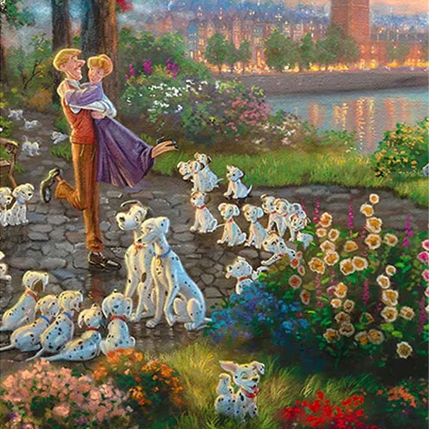 101 Dalmations Disney Thomas Kinkade Framed Art Print