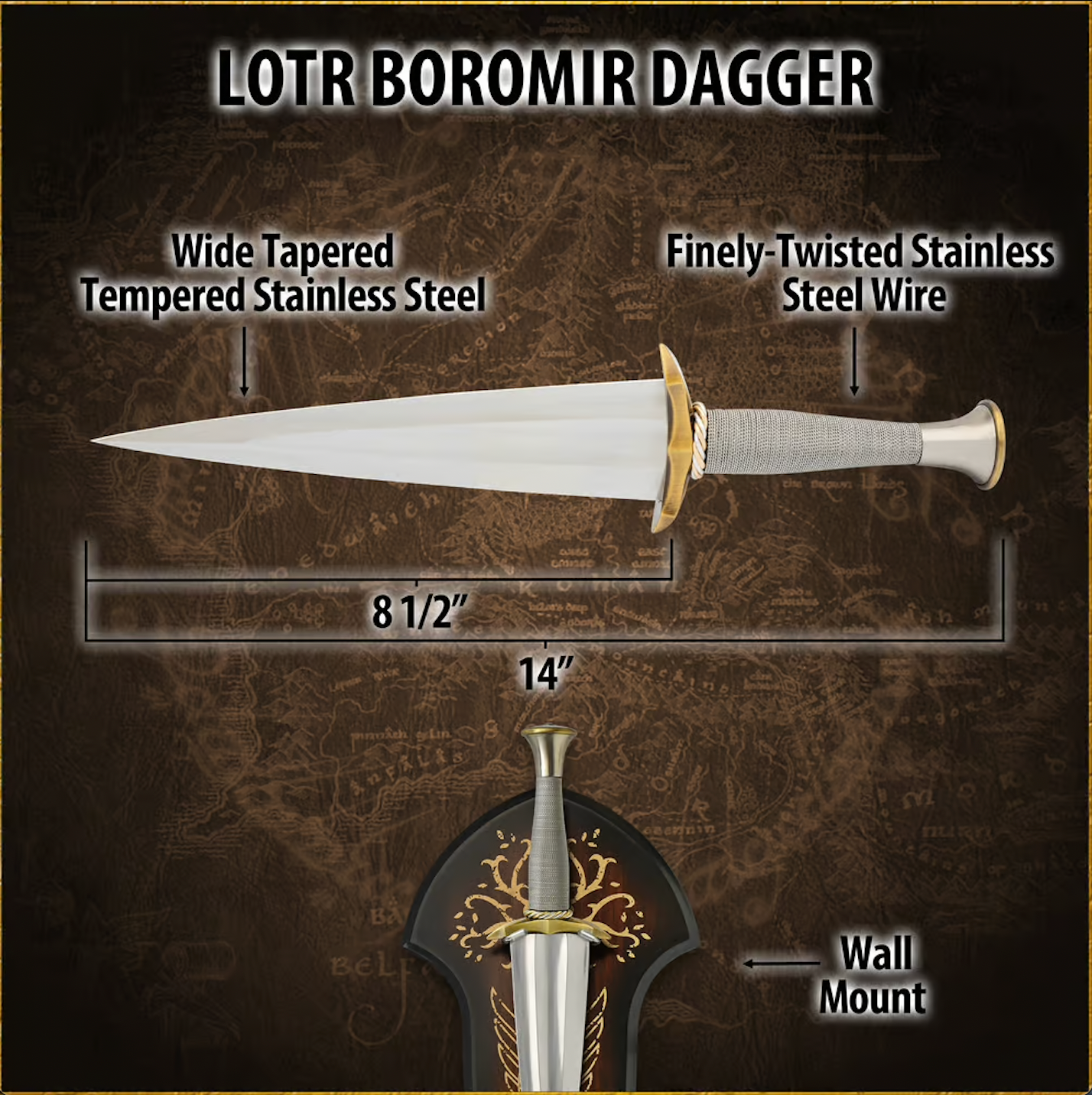 Lord of the Rings Dagger of Boromir Steel Replica