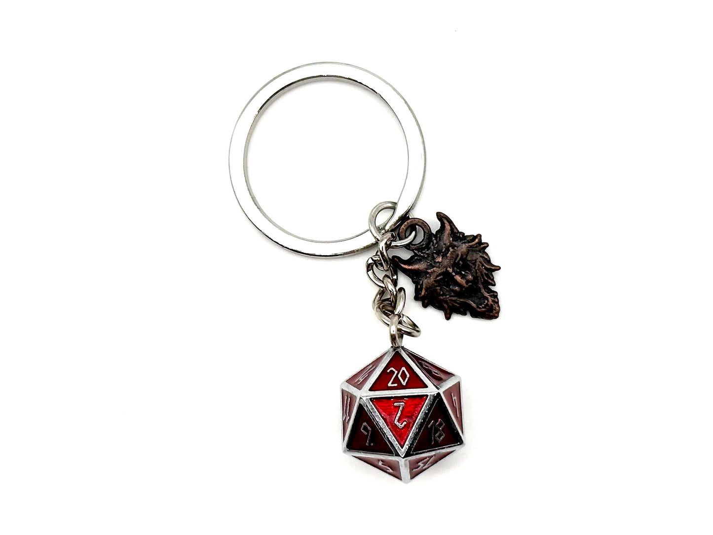 D20 Dice Red Keychain