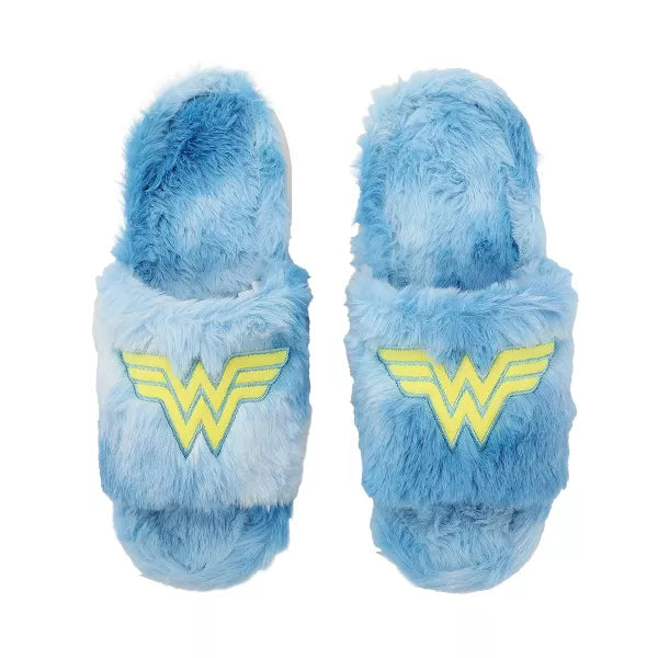 DC Comics Wonder Woman Fuzzy Slide Slippers