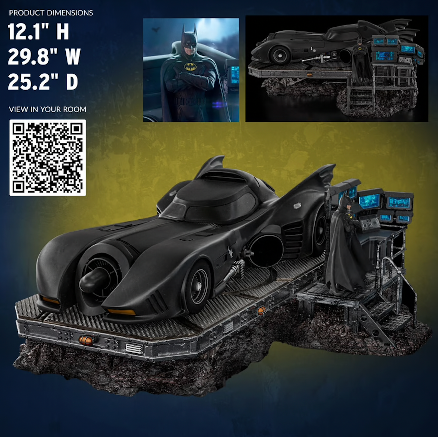 DC Comics Batmobile (The Flash 2023) Deluxe 1:10 Statue by Iron Studios