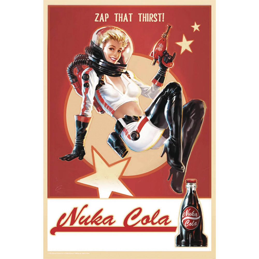 Fallout Nuka Cola Pin-Up 12"x18" Replica Tin Sign