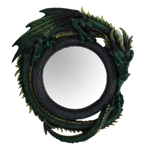 Fantasy Green Dragon Resin Mirror