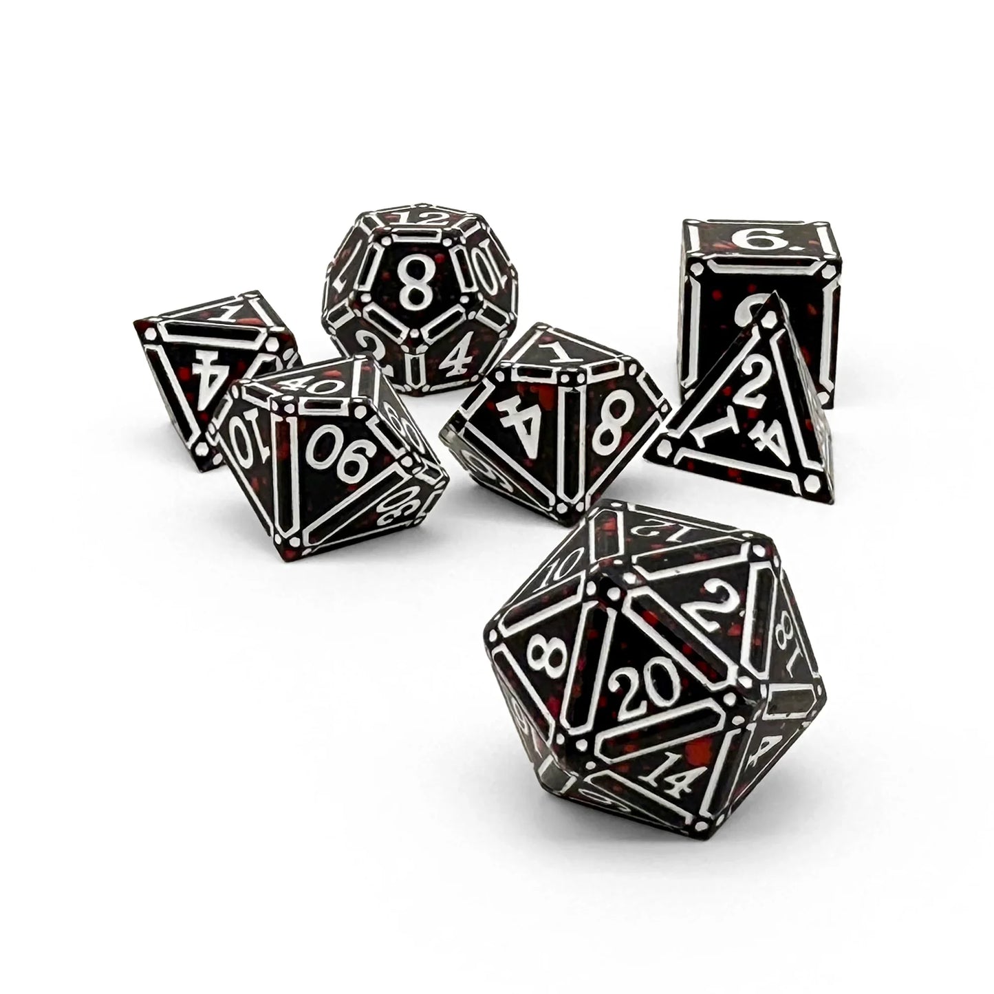 Ironworks - Hidden in the Shadows 7 Piece RPG set Alloy Dice