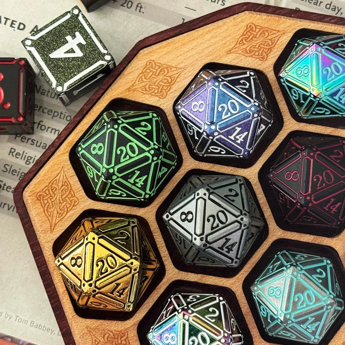 Ironworks - Hidden in the Shadows 7 Piece RPG set Alloy Dice