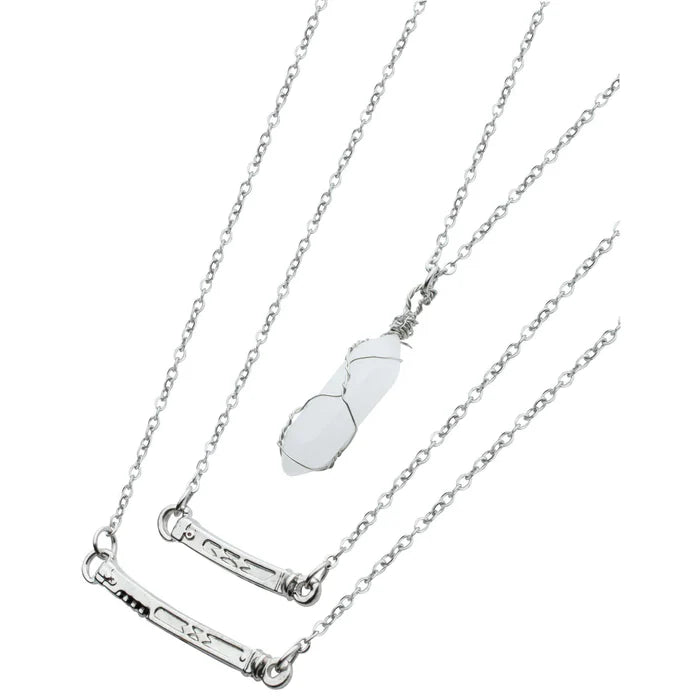 Star Wars Ahsoka Tano Lightsabers & Kyber Crystal Tiered Necklace