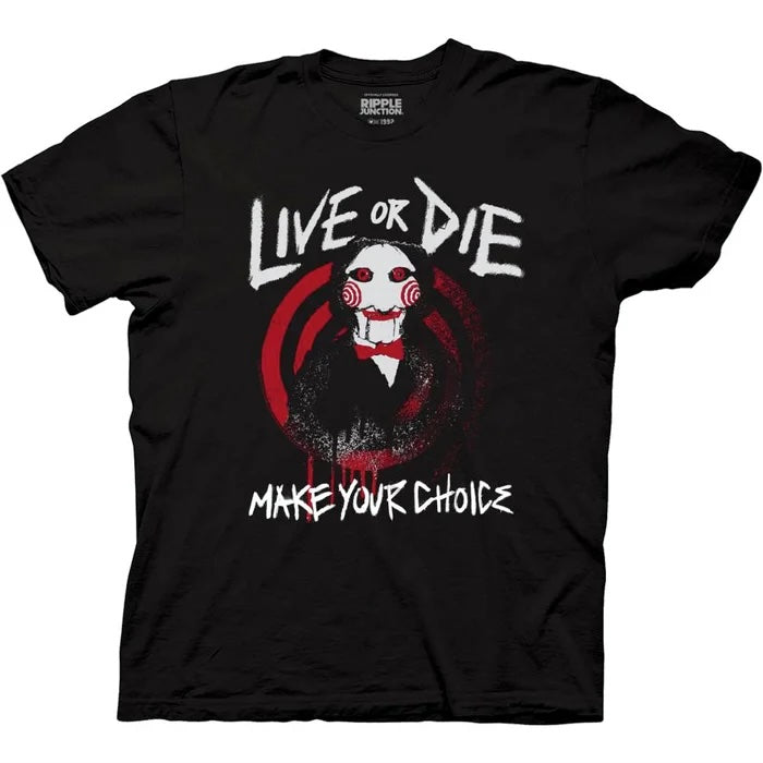 Saw Live or Die Jigsaw Horror Graphic T-Shirt