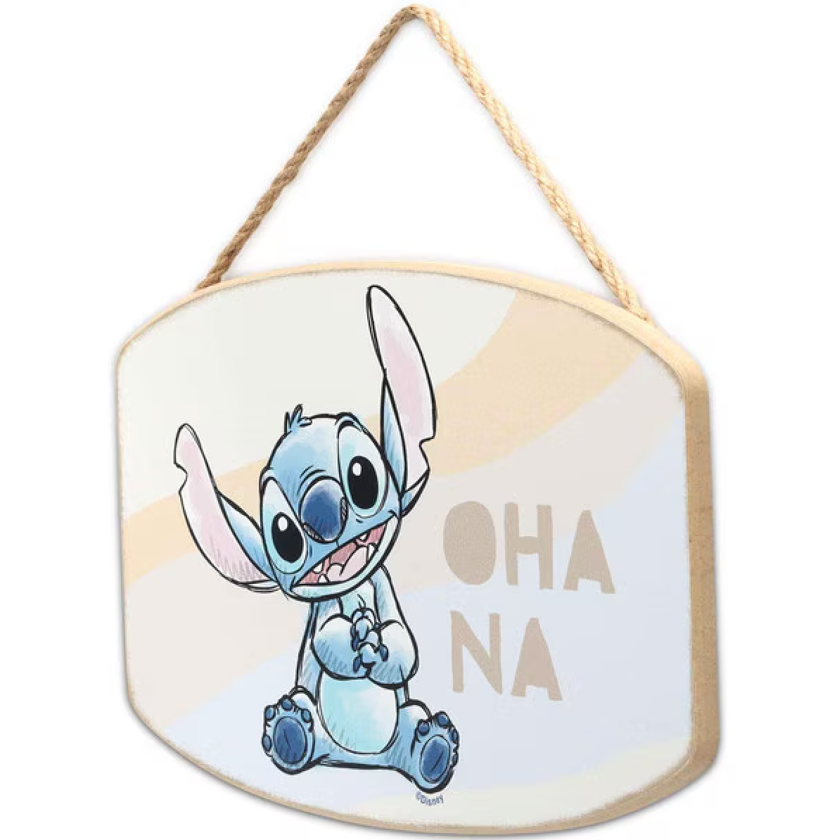 Disney Lilo and Stitch "Ohana" Pastel Hanging Wood Wall Sign