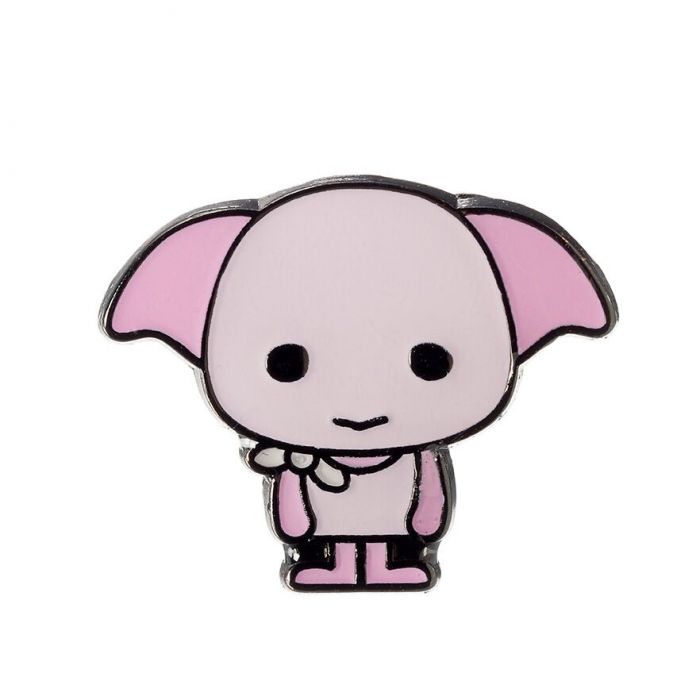 Dobby the House Elf Pin Badge This Harry Potter Pin Badge has been created using the official style guide from Warner Bros. Enamel Pin Details: Around .75" tall and .5" wide (20mm x 16mm) Beautiful colors protected by a high-gloss finish Set arrives on a printed Harry Potter card backer Quality metal badge pin with butterfly clutch backing