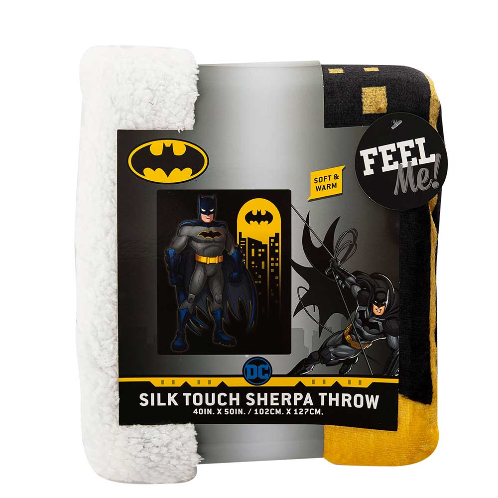 Batman "Answer The Call" DC Comics Sherpa Backed Throw Blanket