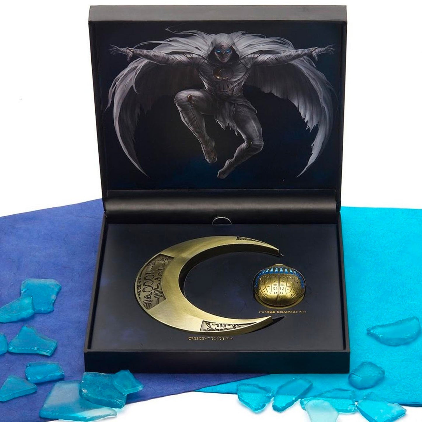 Moon Knight Crescent Blade & Scarab Compass Prop Replica Pin Set