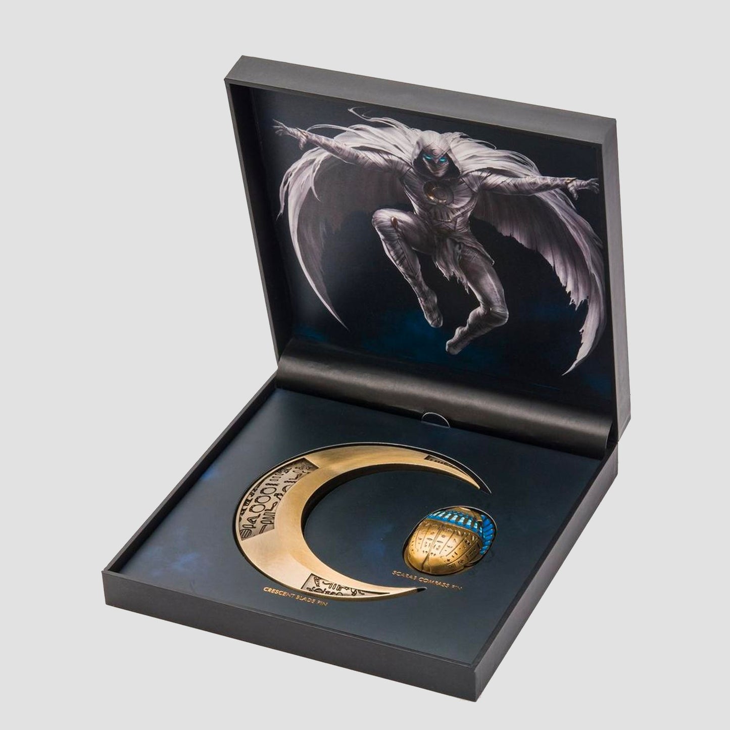 Moon Knight Crescent Blade & Scarab Compass Prop Replica Pin Set