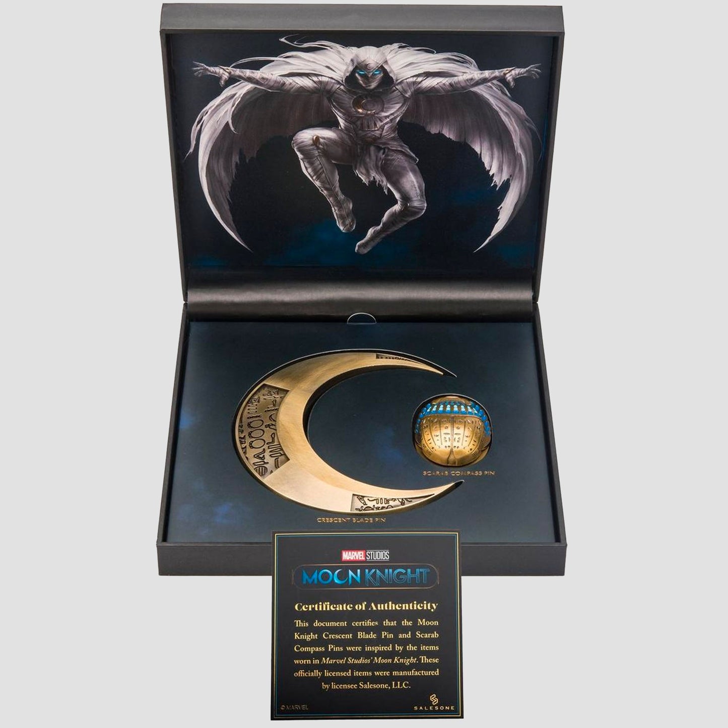 Moon Knight Crescent Blade & Scarab Compass Prop Replica Pin Set
