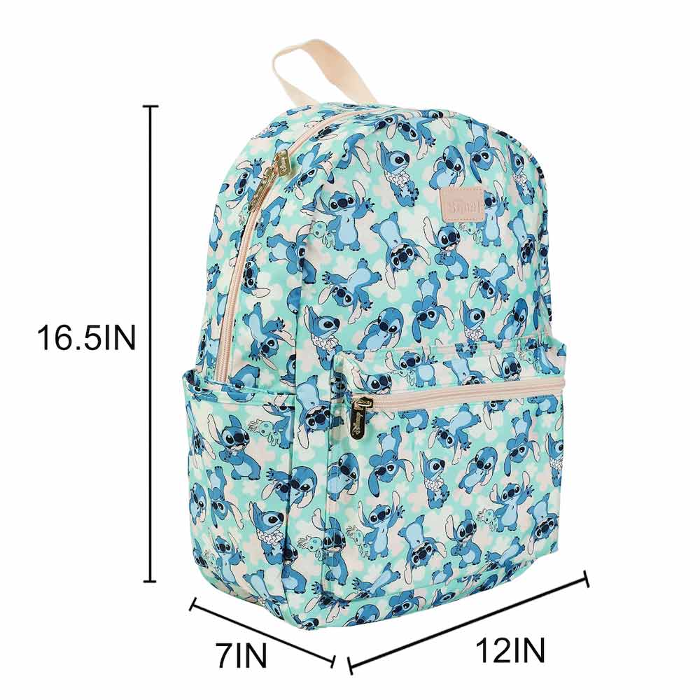 Disney Lilo & Stitch - Stitch with Scrump Blue AOP Print 16.5" Travel Backpack
