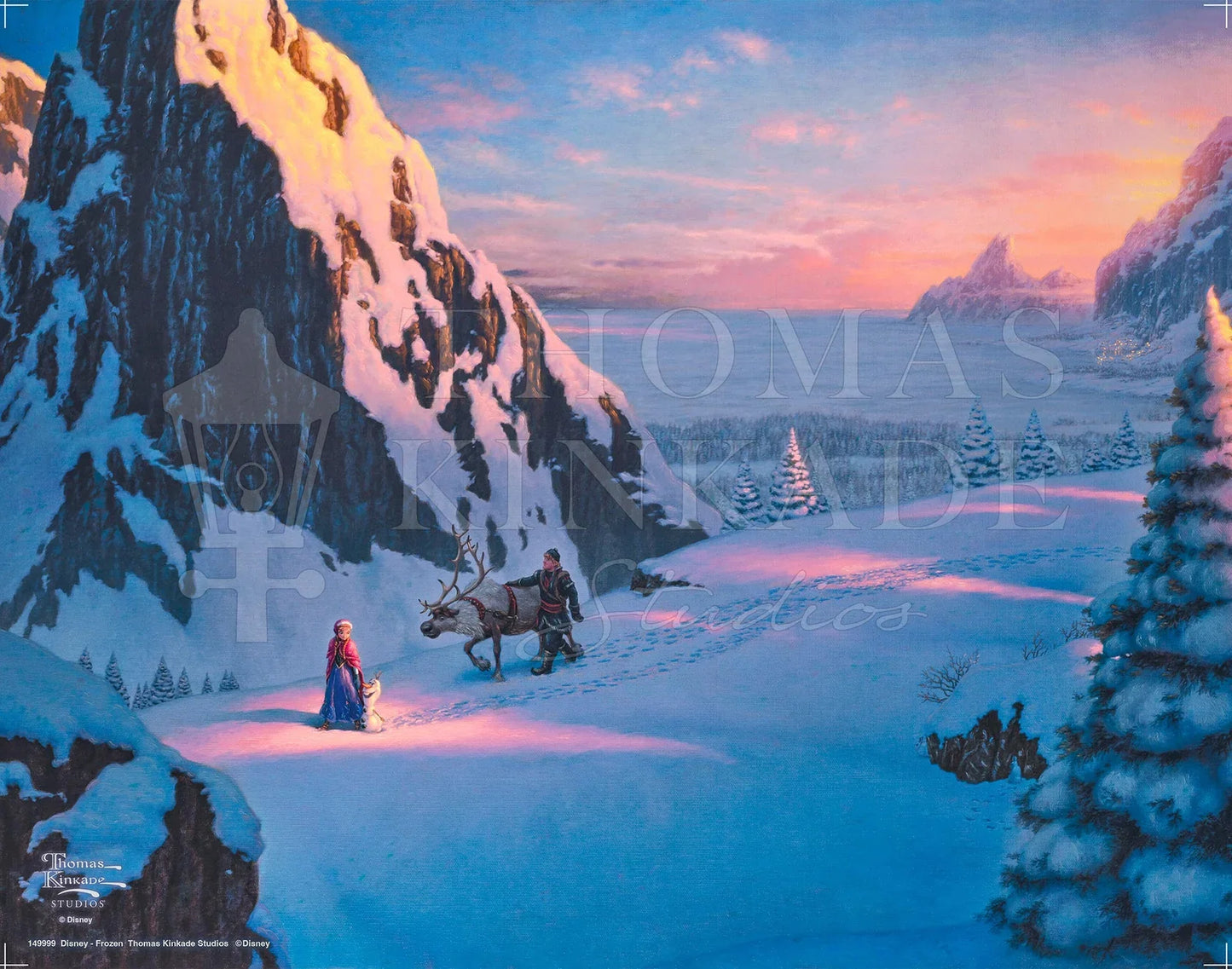 Frozen Disney Thomas Kinkade Framed Art Print