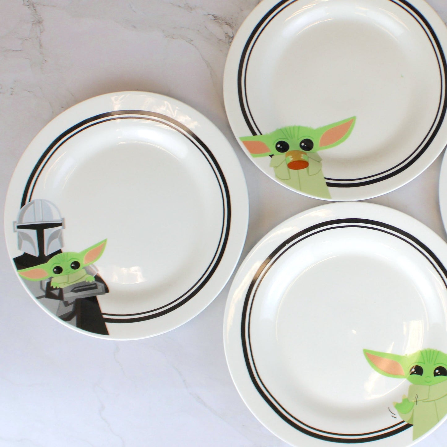 Grogu & Mando (Star Wars: The Mandalorian) 4-Piece Ceramic Plate Set