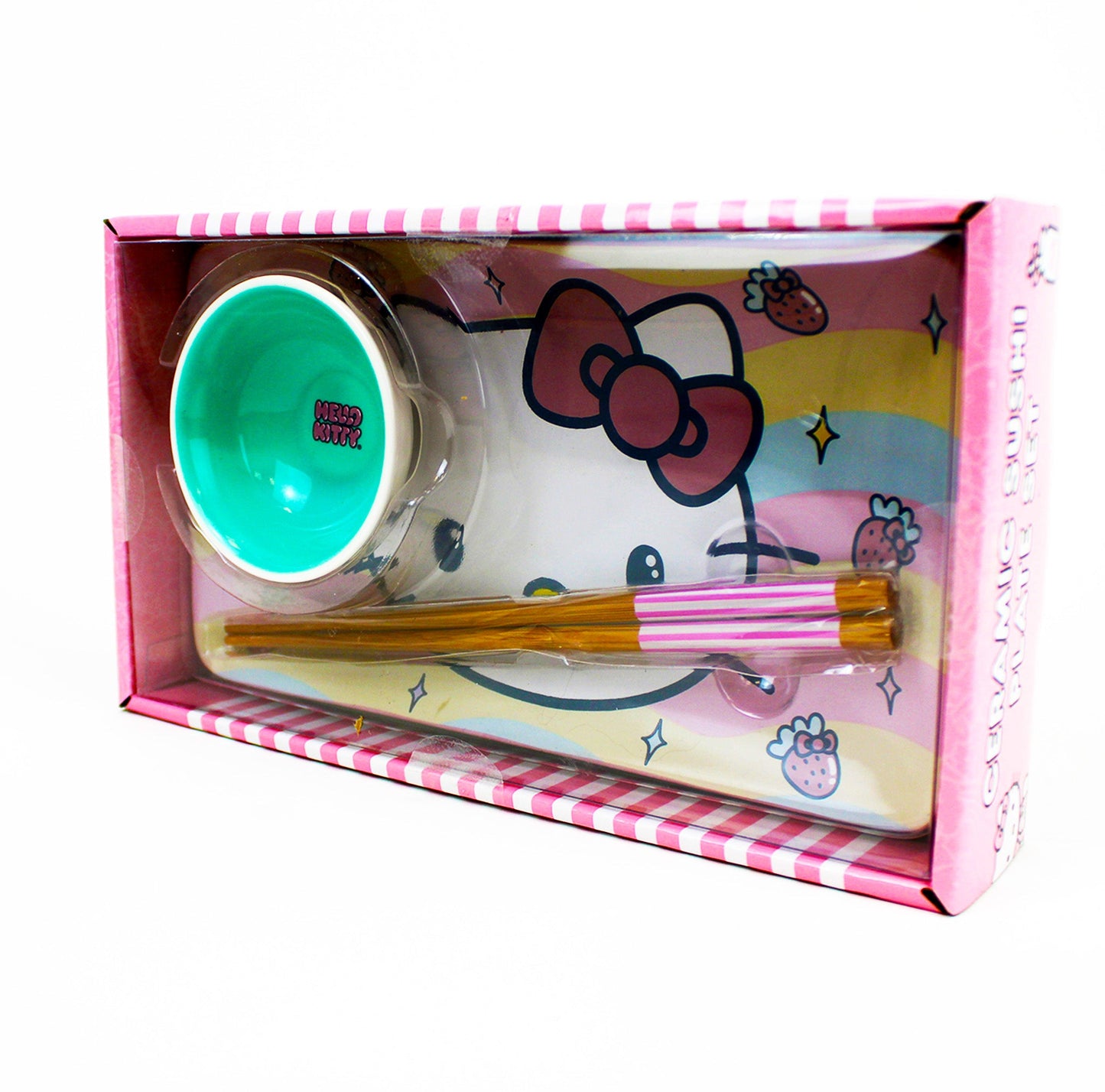 Hello Kitty Strawberry Ceramic Sushi Plate Set