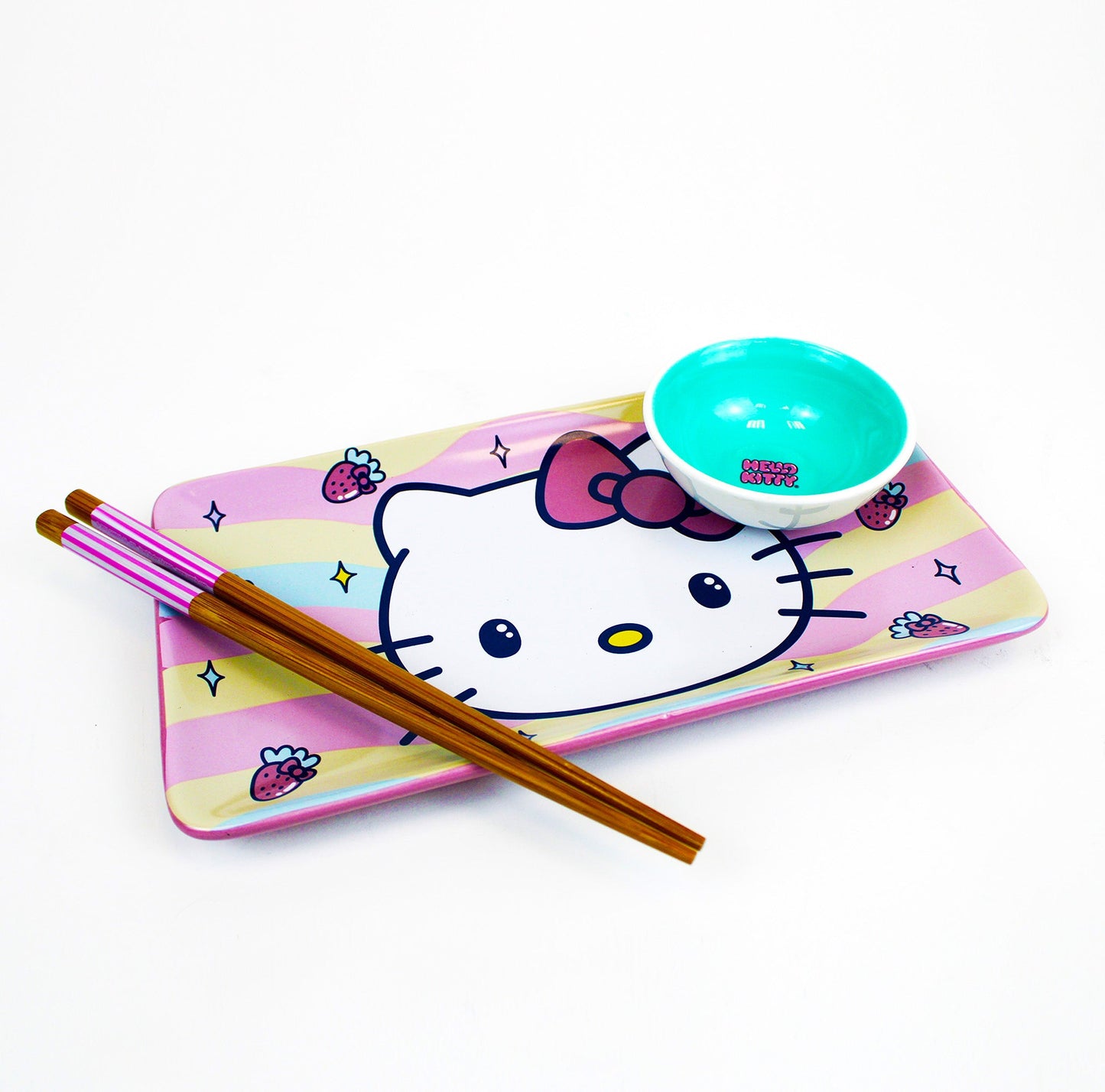 Hello Kitty Strawberry Ceramic Sushi Plate Set