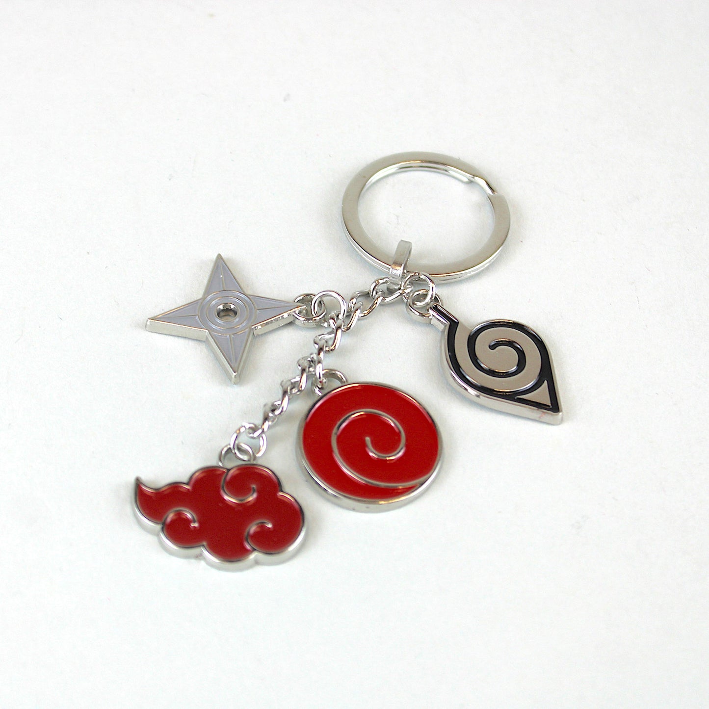 Naruto Shippuden Uzumaki, Akatsuki, & Shuriken Enamel Multi-Charm Keychain