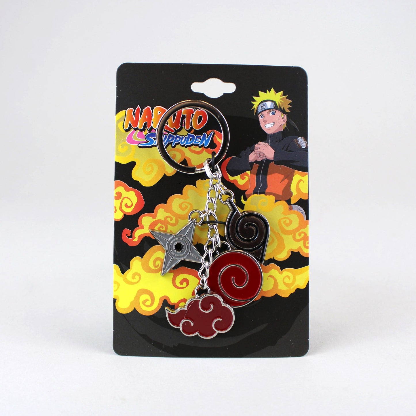 Naruto Shippuden Uzumaki, Akatsuki, & Shuriken Enamel Multi-Charm Keychain