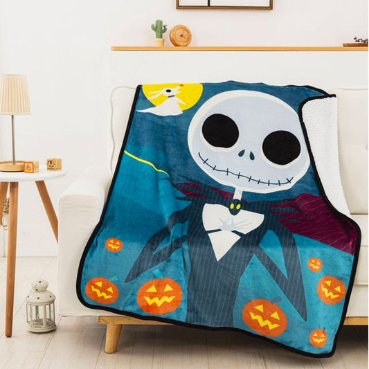 Jack Skellington (Nightmare Before Christmas) Disney Silk Touch Sherpa Backed Throw Blanket