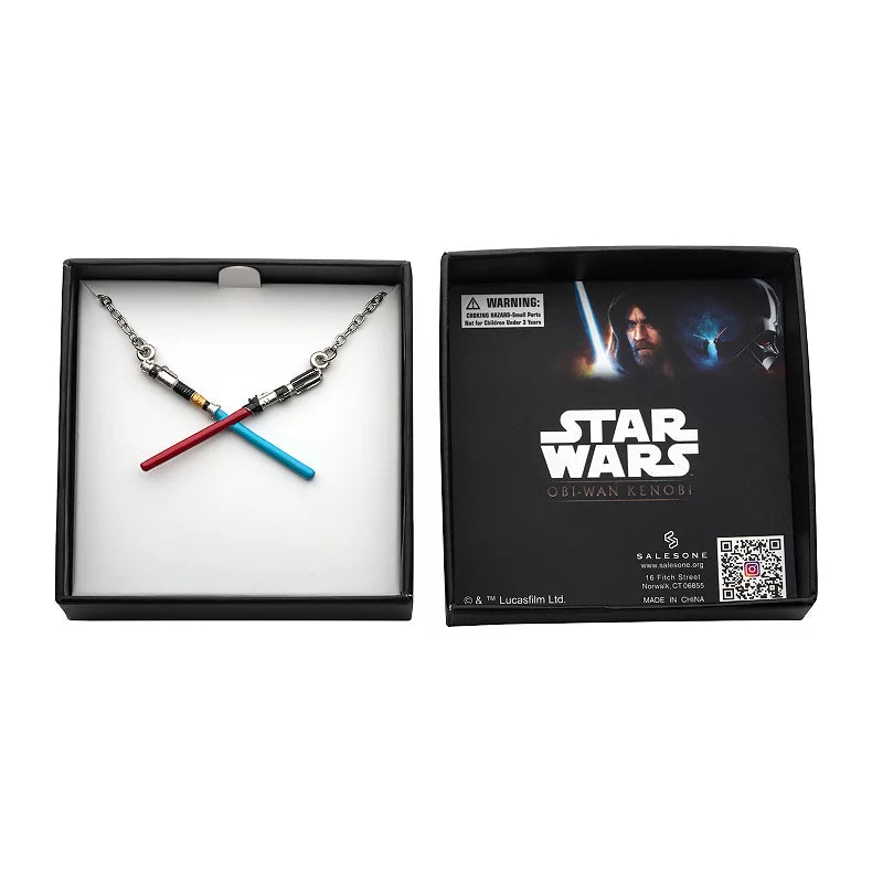 Kenobi and Vader Crossed Lightsabers (Star Wars: Obi-Wan Kenobi) Pendant Necklace