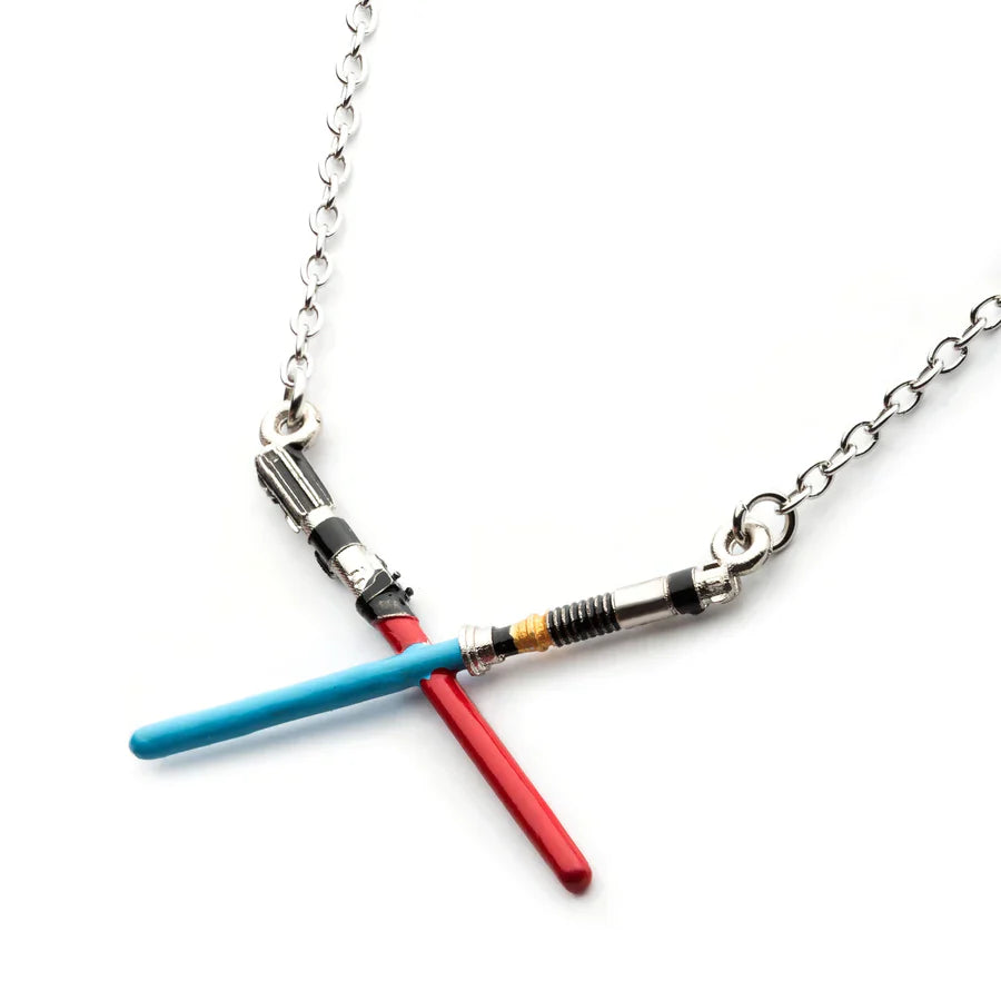Kenobi and Vader Crossed Lightsabers (Star Wars: Obi-Wan Kenobi) Pendant Necklace