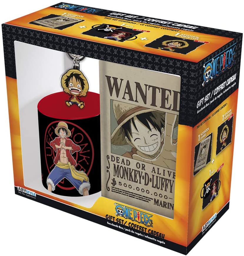 One Piece Luffy Mug, Journal, and Keychain Gift Set