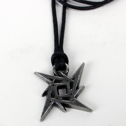 Metallica Ninja Star Pendant Corded Necklace