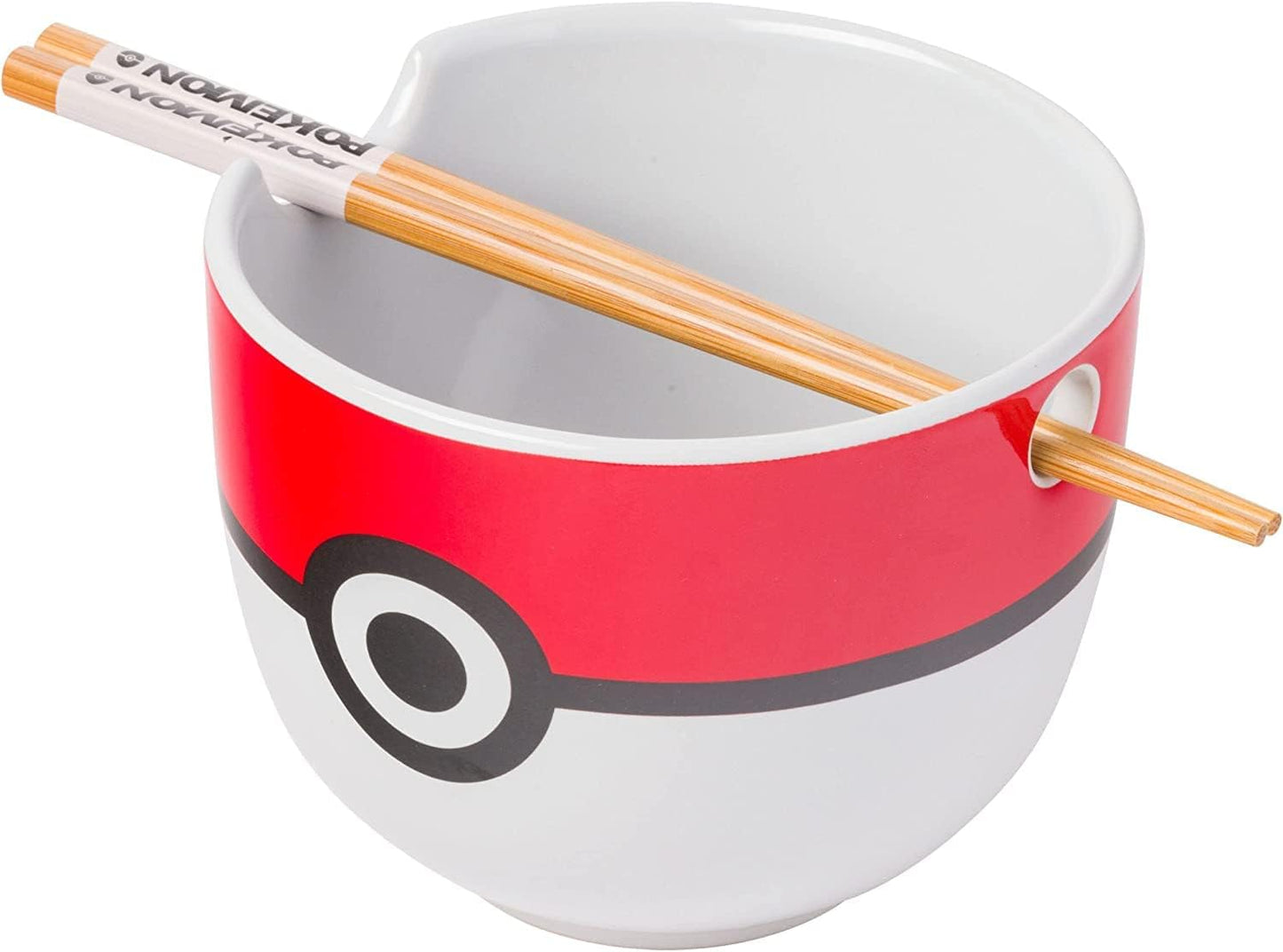 Poke Ball (Pokemon) 5" Ceramic Bowl with Chopsticks