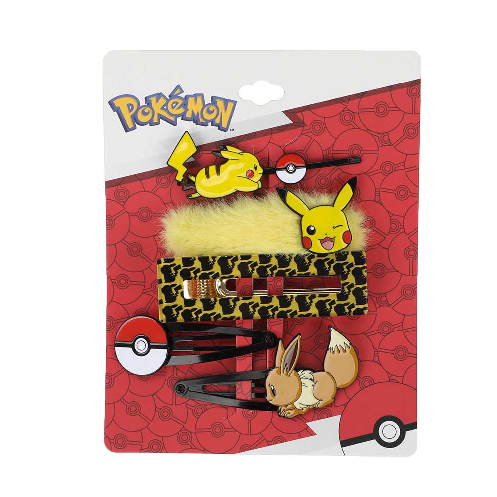 Pokemon Hair Barrette Clip Pikachu and Eevee Set