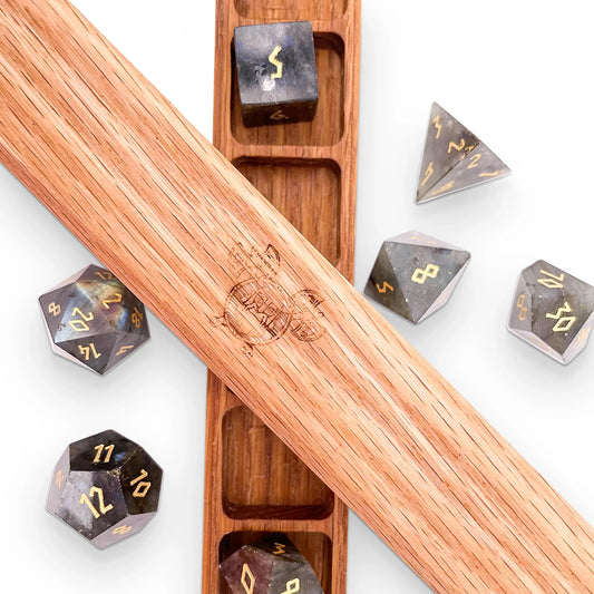 Chest of Holding Dice Case - Red Oak Wood Box