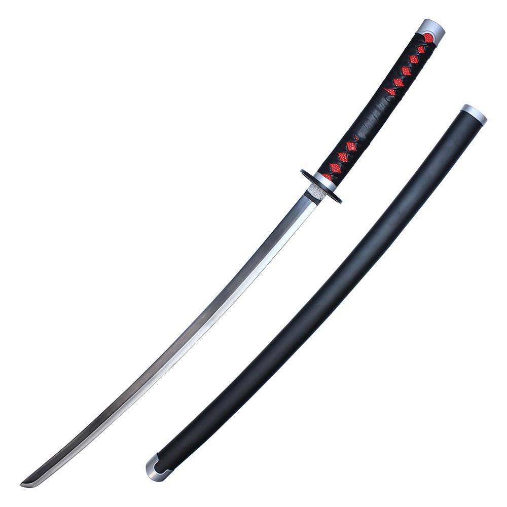 Looking straight from the the anime Demon Slayer: Kimetsu no Yaiba, this steel replica prop sword of Tanjiro Kamado. Within the anime, Nichirin Blades are special swords wielded by the Demon Slaying Corps. They are forged to constantly absorb sunlight: one of the only major weaknesses of Demons. Tanjiro wields this rare black blade. Steel Replica Katana for display only - Not for martial arts use. A black sheath is included.