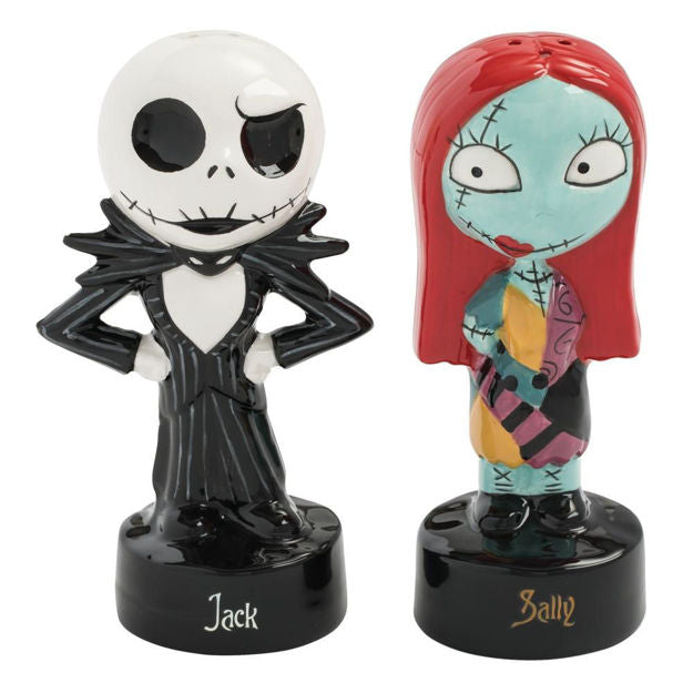 Tim Burton's The Nightmare Before Christmas Jack And Sally Ceramic Salt & Pepper Shaker Set