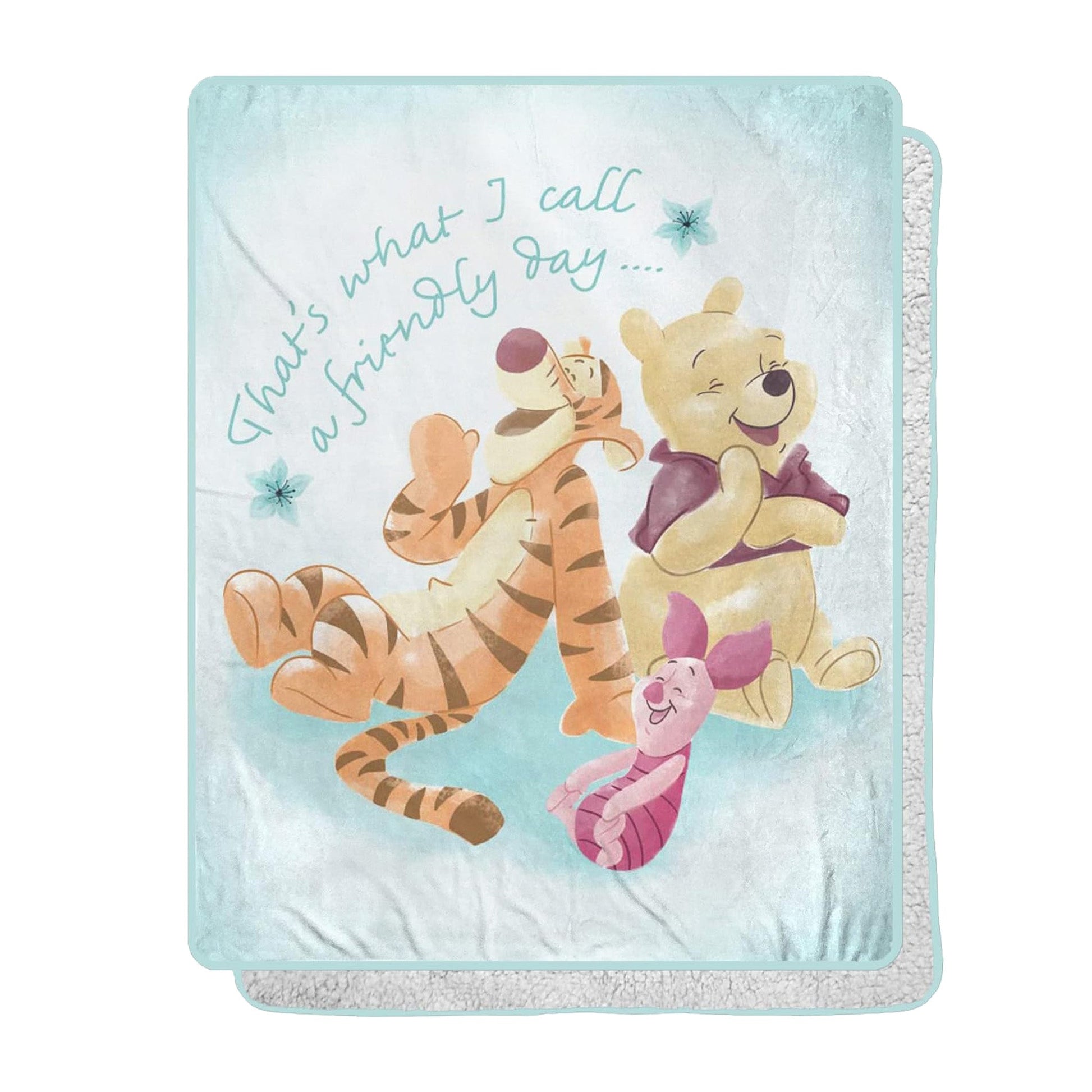 Winnie the Pooh & Friends (Disney) Silk Touch Sherpa Backed Throw Blanket