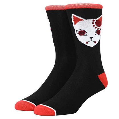 Tanjiro Fox Mask Demon Slayer Crew Socks