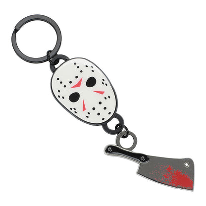 Jason Mask & Bloody Cleaver (Friday the 13th) Enamel Linking Keychain