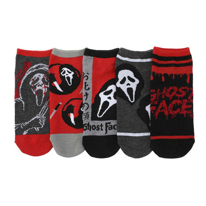 Scream Ghost Face 5 Pack Ladies Ankle Socks