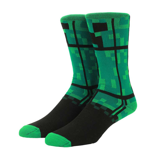 Minecreaft Creeper Animigos 360 Character Crew Socks