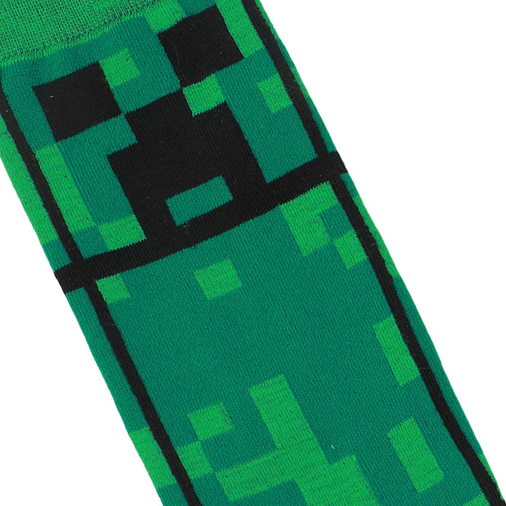 Minecreaft Creeper Animigos 360 Character Crew Socks