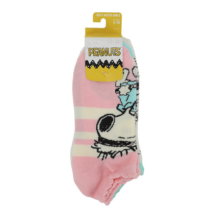 Peanuts Sports 5 Pair Women's Ankle Socks