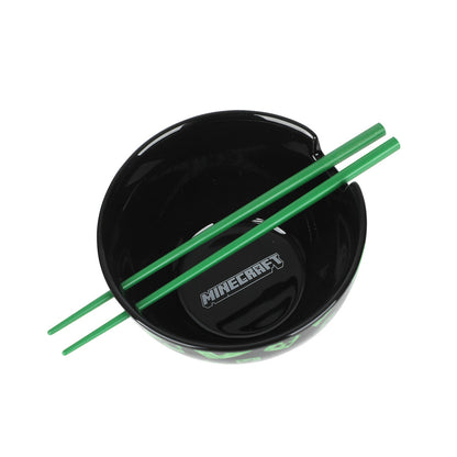 Minecraft 20 oz. Ceramic Ramen Bowl with Chopsticks