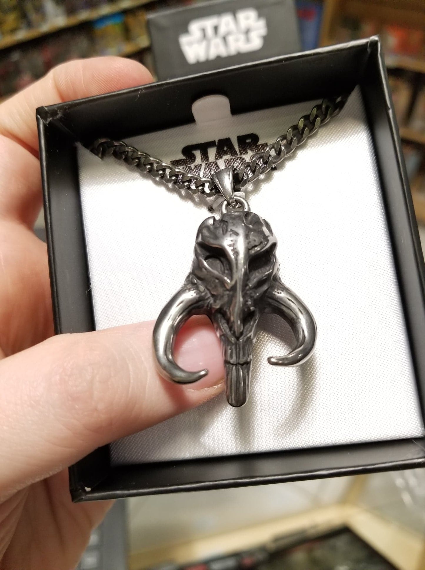 Mandalorian Mythosaur Skull (Star Wars) Stainless Steel Antiqued Unisex Pendant