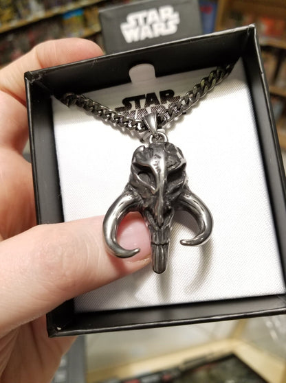 Mandalorian Mythosaur Skull (Star Wars) Stainless Steel Antiqued Unisex Pendant