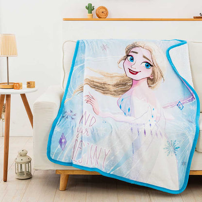 Elsa Frozen "Find Your Destiny" Sherpa Backed Disney Throw Blanket