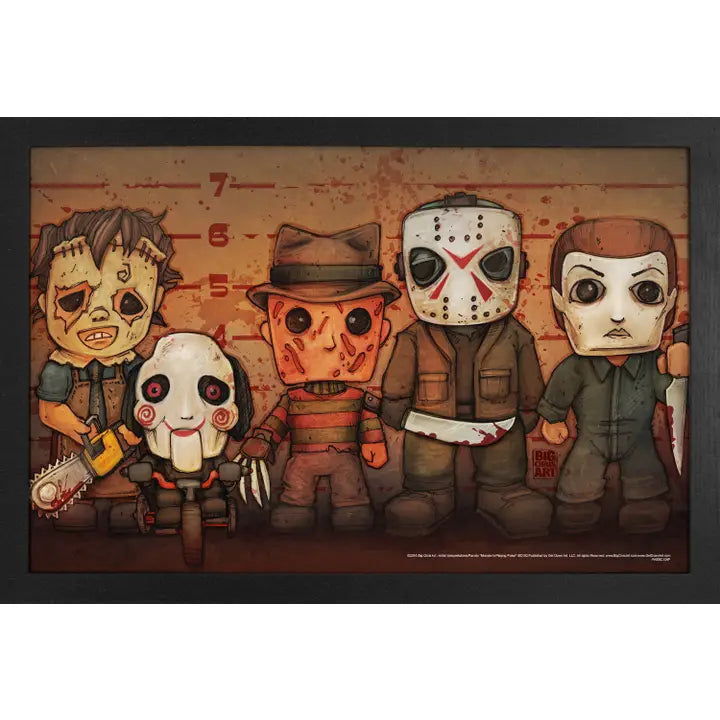 Killer Line Up Horror Character Framed Poster Print - Big Chris